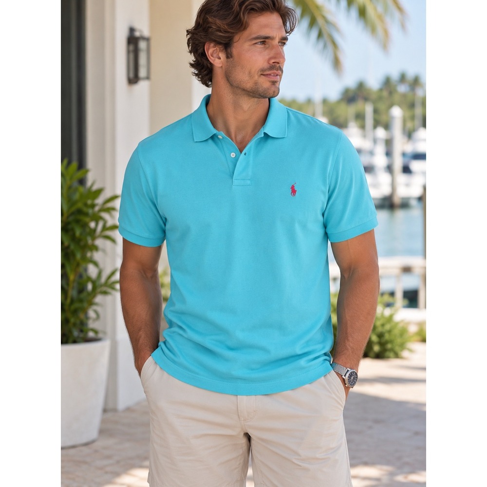 Polo Ralph Lauren Classic Fit Short Sleeve Polo Shirt Mens Large Blue